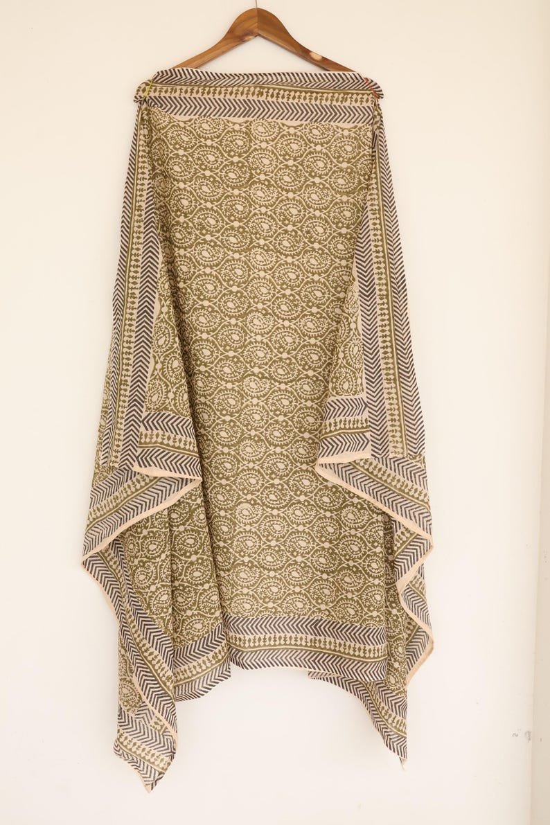 Block Print Cotton Sarong: Boho Beach Wrap, Ethical Fashion image 1