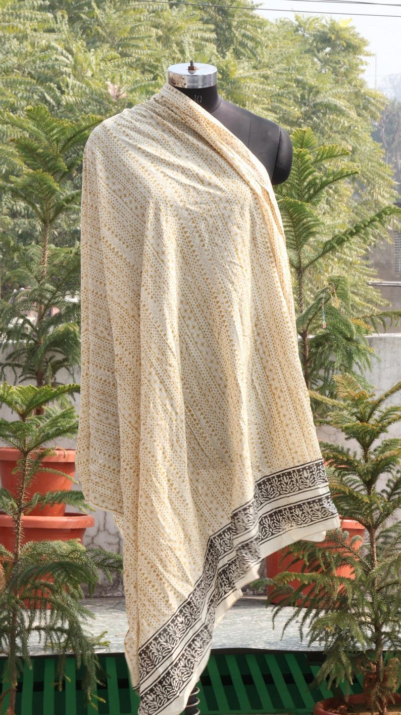 Hand Block Printed Cotton Sarong: Boho Beach Wrap, 100% Cotton Beach Wrap, Boho Resort Wear, Lightweight Travel Shawl, Eco-Friendly Sarong image 1